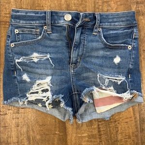 American eagle high waisted jean shorts